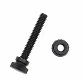 Close-up view of Anderson knob guard hardware with installation hardware visible