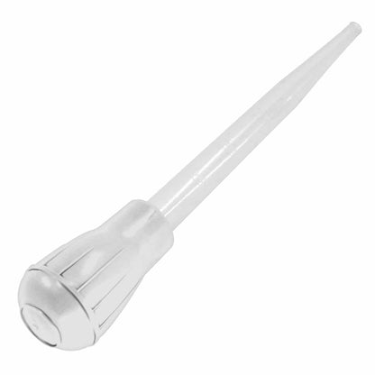 White Blue Bowl Baster showing durable plastic construction for moving concentrates