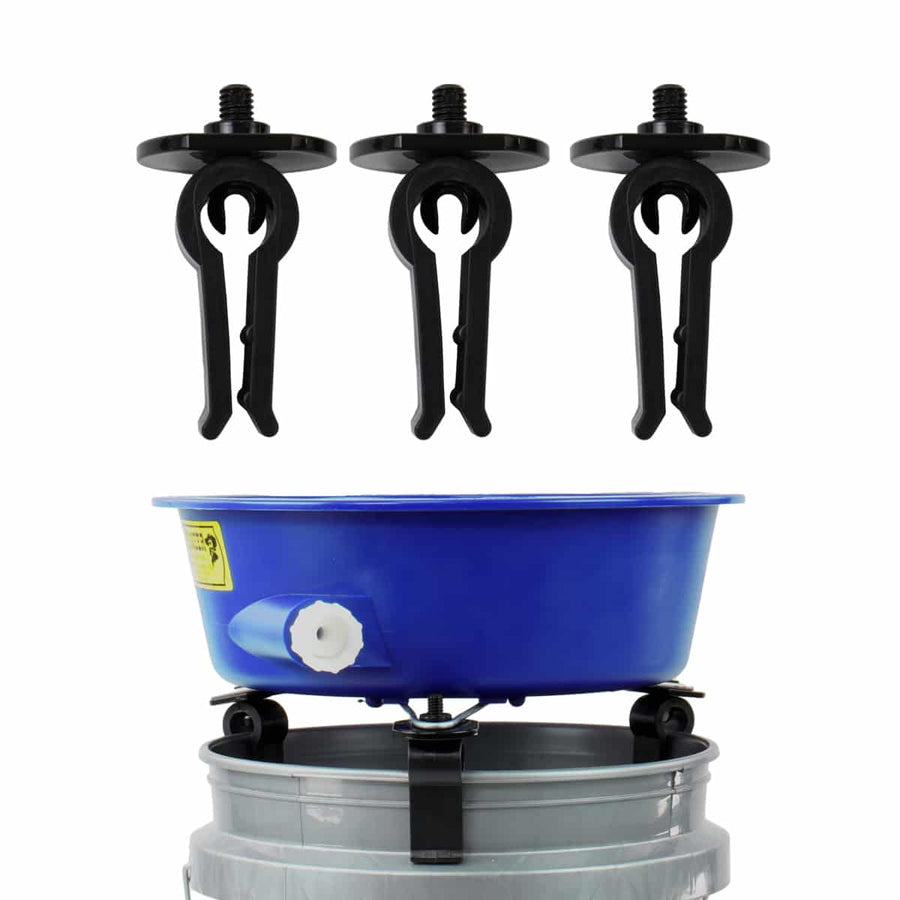 Blue Bowl leg leveler kit showing all mounting components