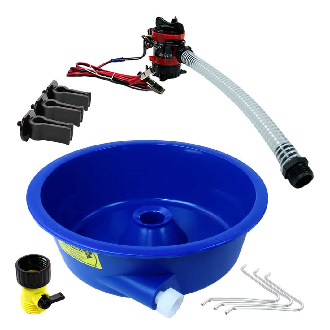 The Blue Bowl Concentrator Complete Kit with pump and accessories, shown against a white background