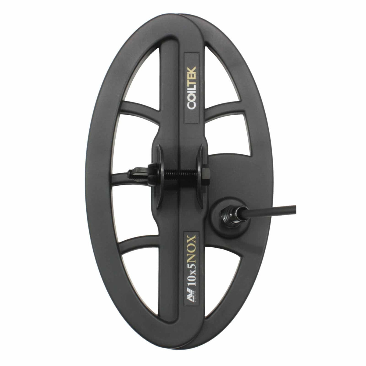 Coiltek NOX 10x5 elliptical DD search coil with pre-installed black skidplate for Minelab Equinox and X-TERRA Pro detectors