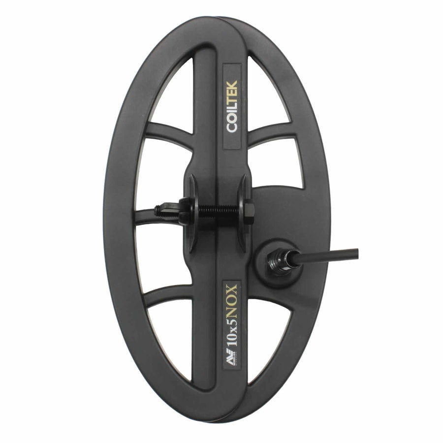 Coiltek 10x5 elliptical DD search coil with black skidplate for Minelab Equinox detectors