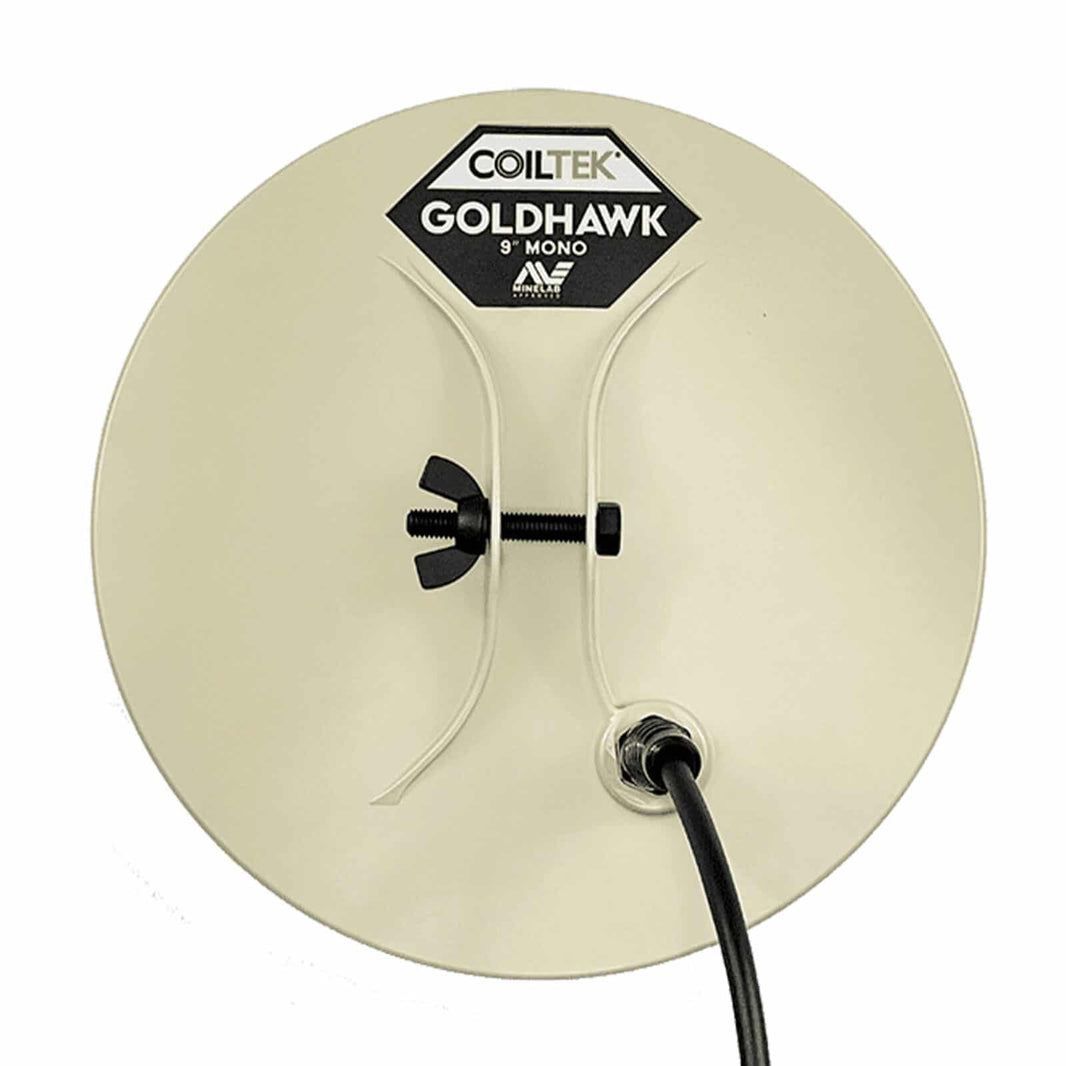 Coiltek Goldhawk 9 inch mono search coil for Minelab GPX 6000 metal detector.
