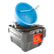 Side view of the Desert Fox spiral panning wheel angled over the Action Packer carrying case