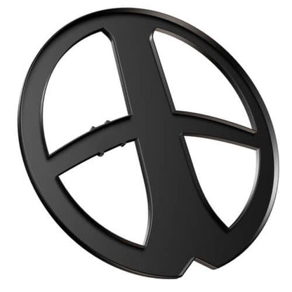 Black 9-inch metal detector search coil cover with four-segment cross design for XP Deus
