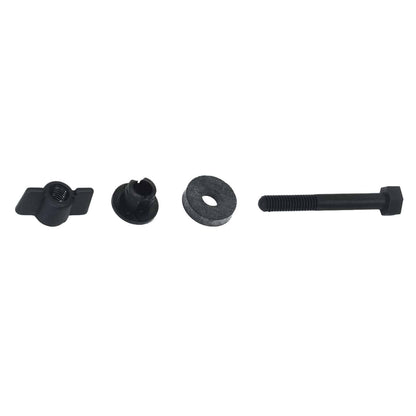 Black hardware kit components including wing nut, connector, washer, and bolt for XP Deus metal detector search coil