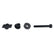 Black hardware kit components including wing nut, connector, washer, and bolt for XP Deus metal detector search coil