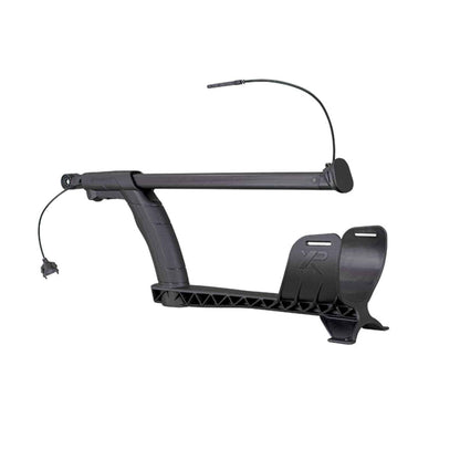 XP DEUS S-Telescopic Dive Shaft collapsed and extended positions with integrated antenna and plastic camlock pin