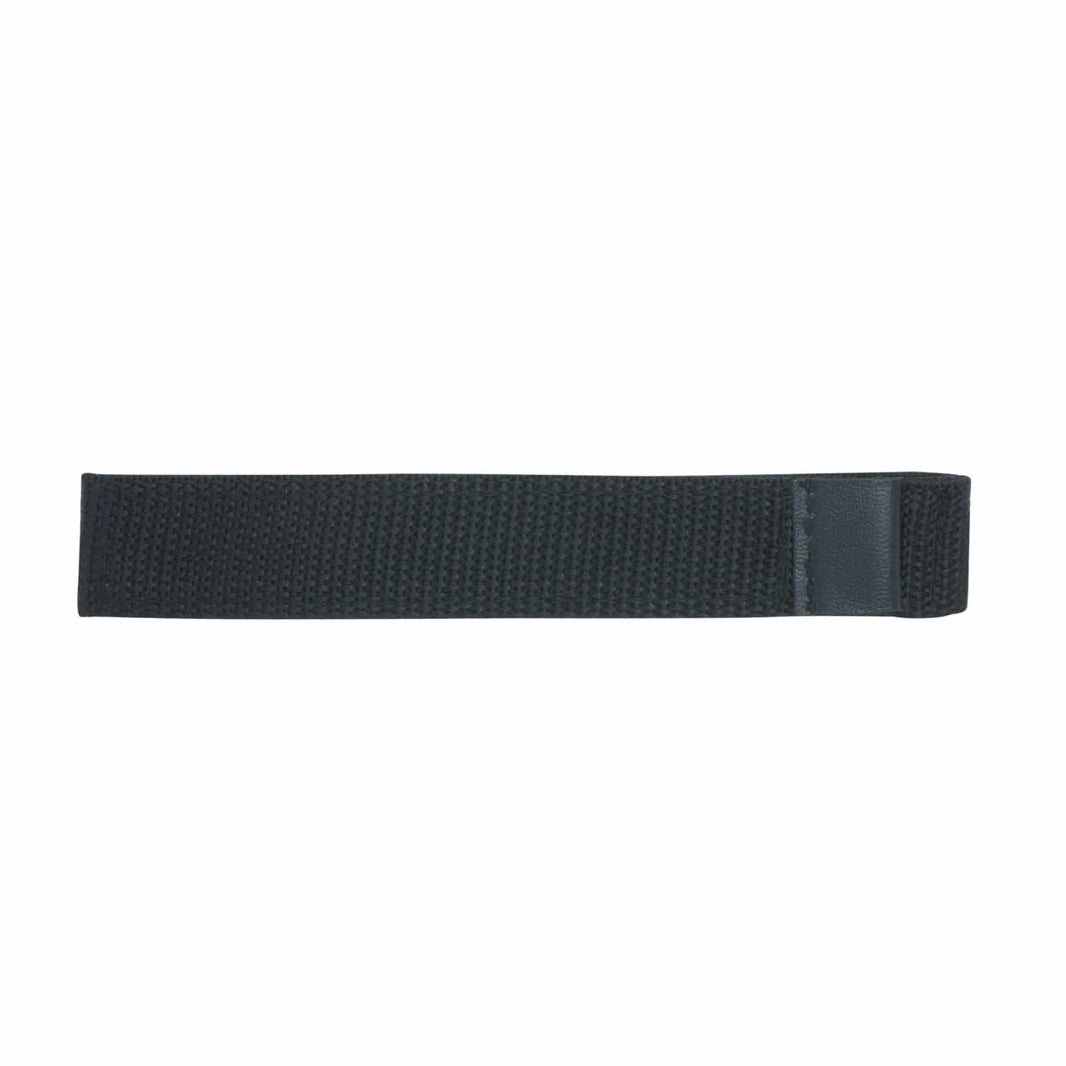 Black nylon hook and loop arm strap with adjustable fastener for metal detector
