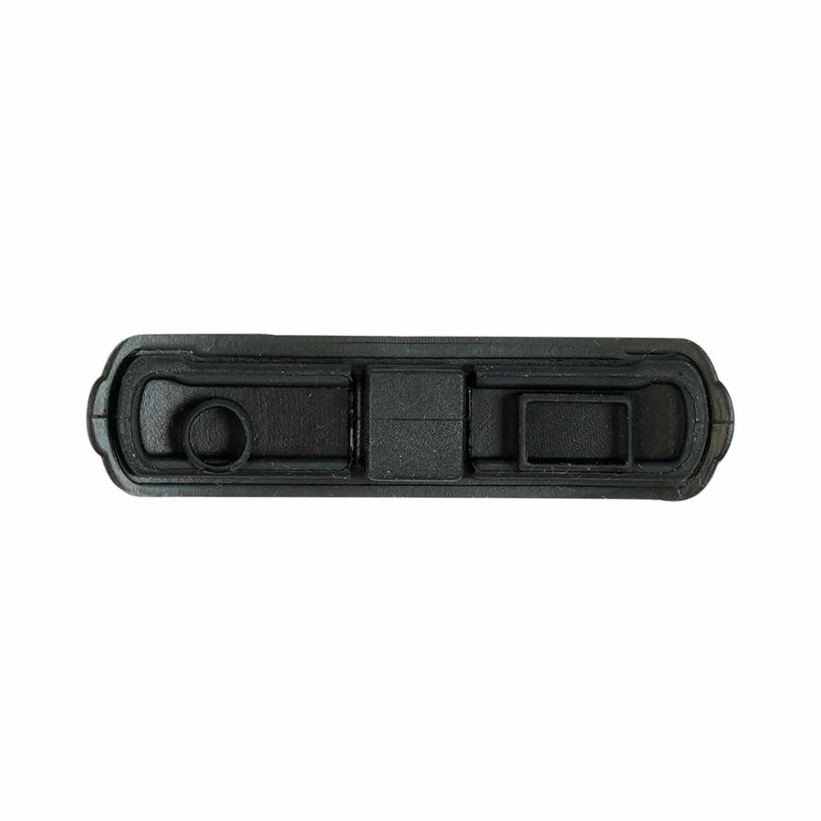 Close-up view of XP Deus remote control rubber replacement showing installation position and fit