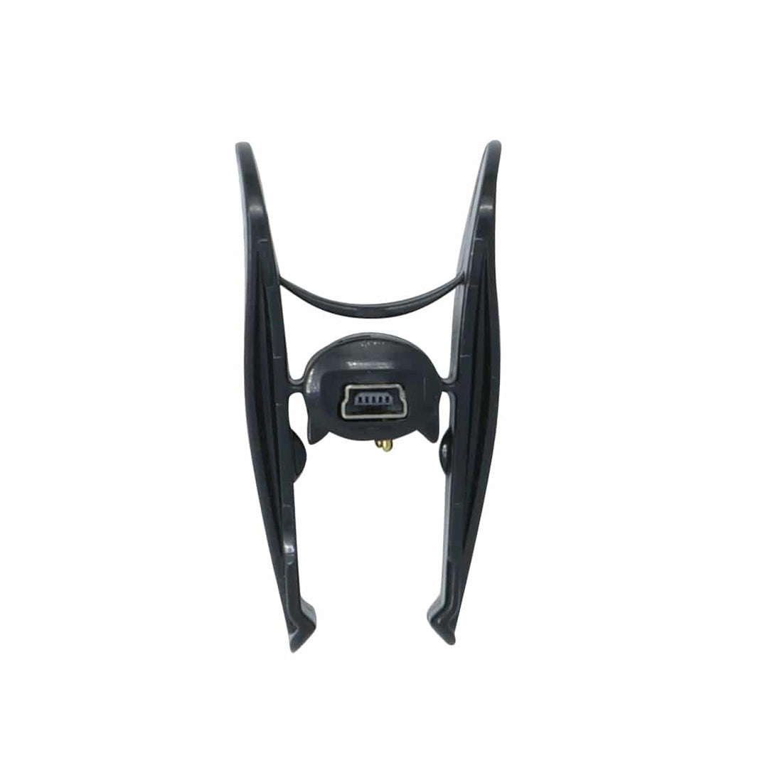 XP Search Coil Charging Clip with dual arms and reinforced contact pins for Deus, Deus II, and ORX wireless coils