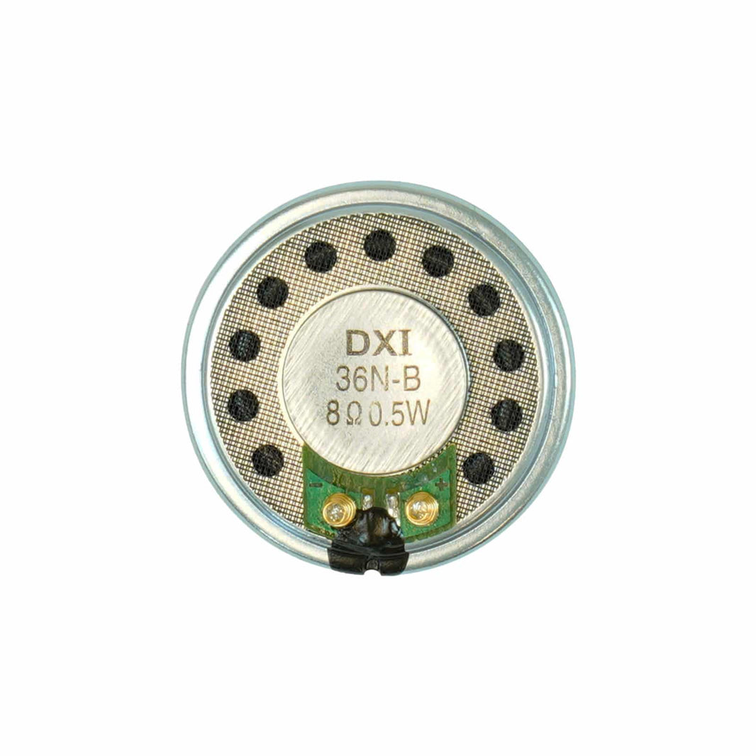 Close-up view of XP speaker replacement part D089 with technical specifications visible