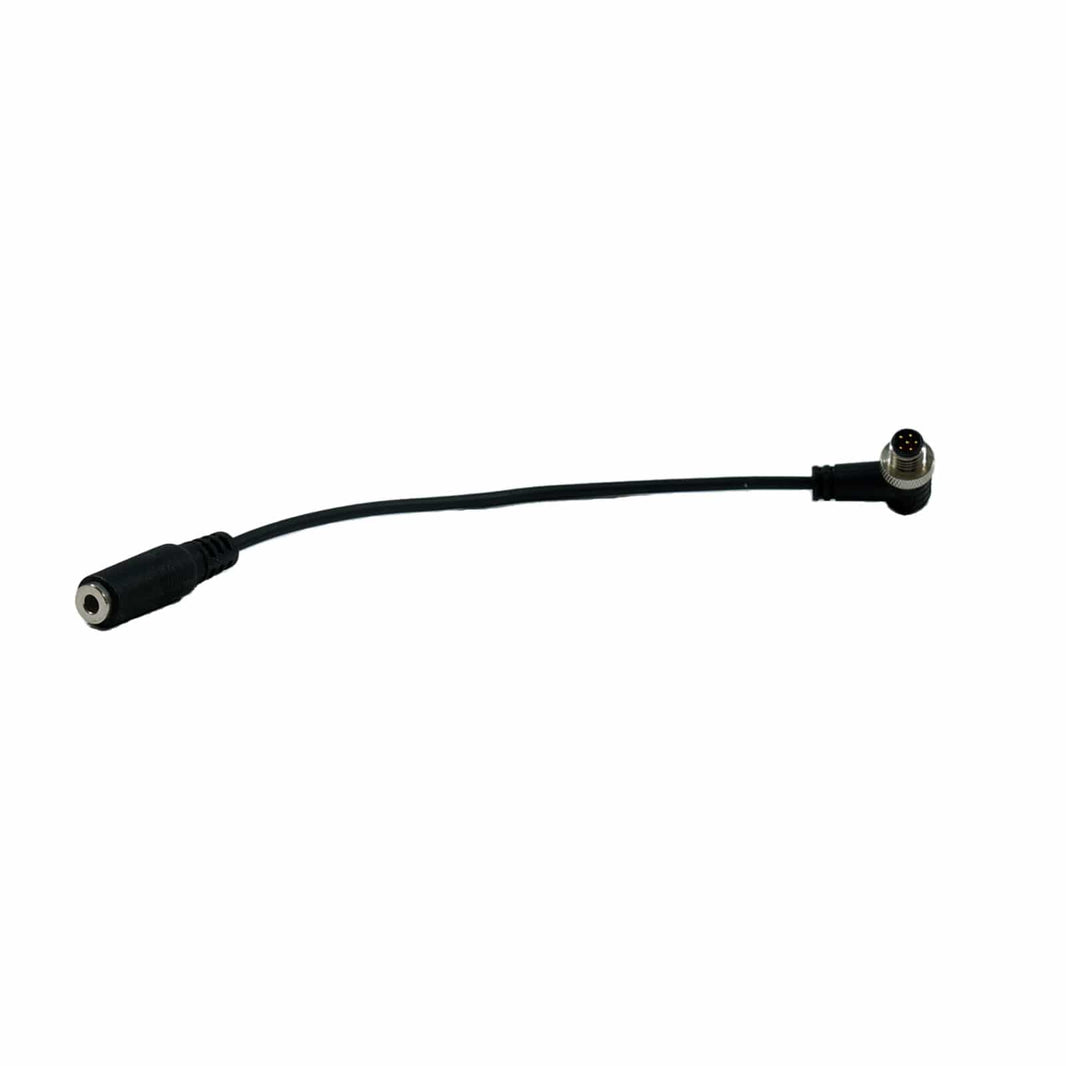 XP DEUS II remote control headphone jack adapter with angled 3.5mm connector on white background