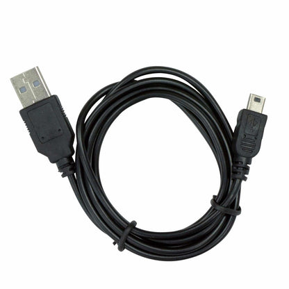 Black USB cable with standard USB-A connector and mini-B connector for XP Deus and ORX firmware updates and charging
