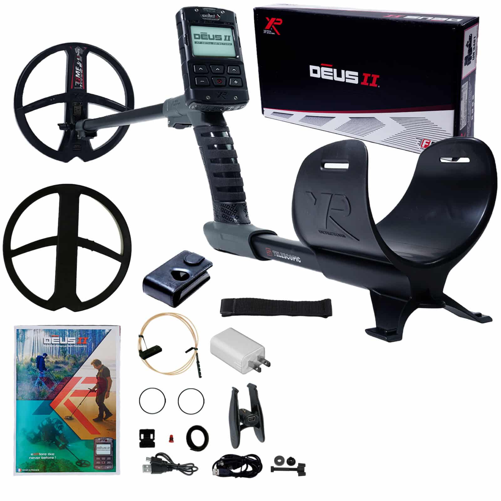 XP DEUS II Fast Multi Frequency RC Metal Detector with 9" FMF Search Coil