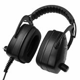Black Widow Platinum headphones showing ear cushion interior and dual volume knobs