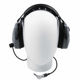 DetectorPro Original Gray Ghost Platinum headphones front view with coiled cable and 1/4 inch angle plug