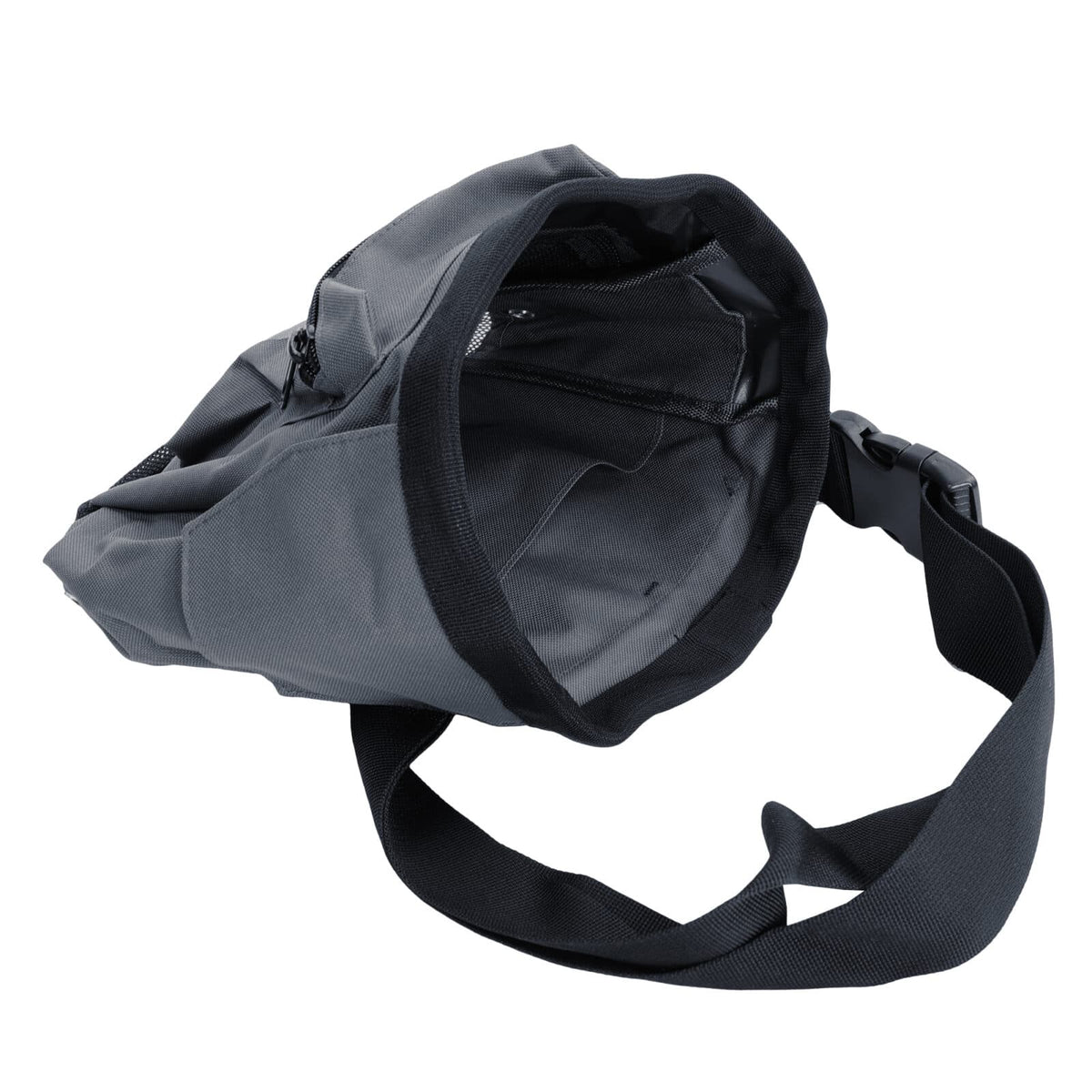 Gray Ghost Ultimate Catch All Pouch tipped back to show the mesh drain bottom and interior pocket