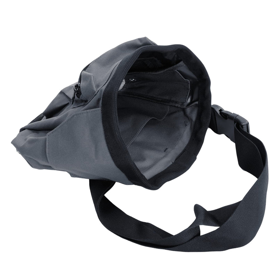 Gray Ghost Ultimate Catch All Pouch tipped back to show the mesh drain bottom and interior pocket