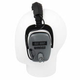 Front view of Gray Ghost Wireless Platinum earcup with segmented volume dial
