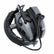 Gray Ghost Wireless Platinum headphones folded flat for storage showing padded headband