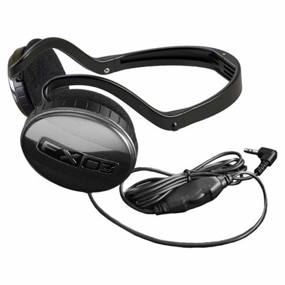 XP FX-03 wired headphones with black behind-the-head neckband and foldable ear cups on white background