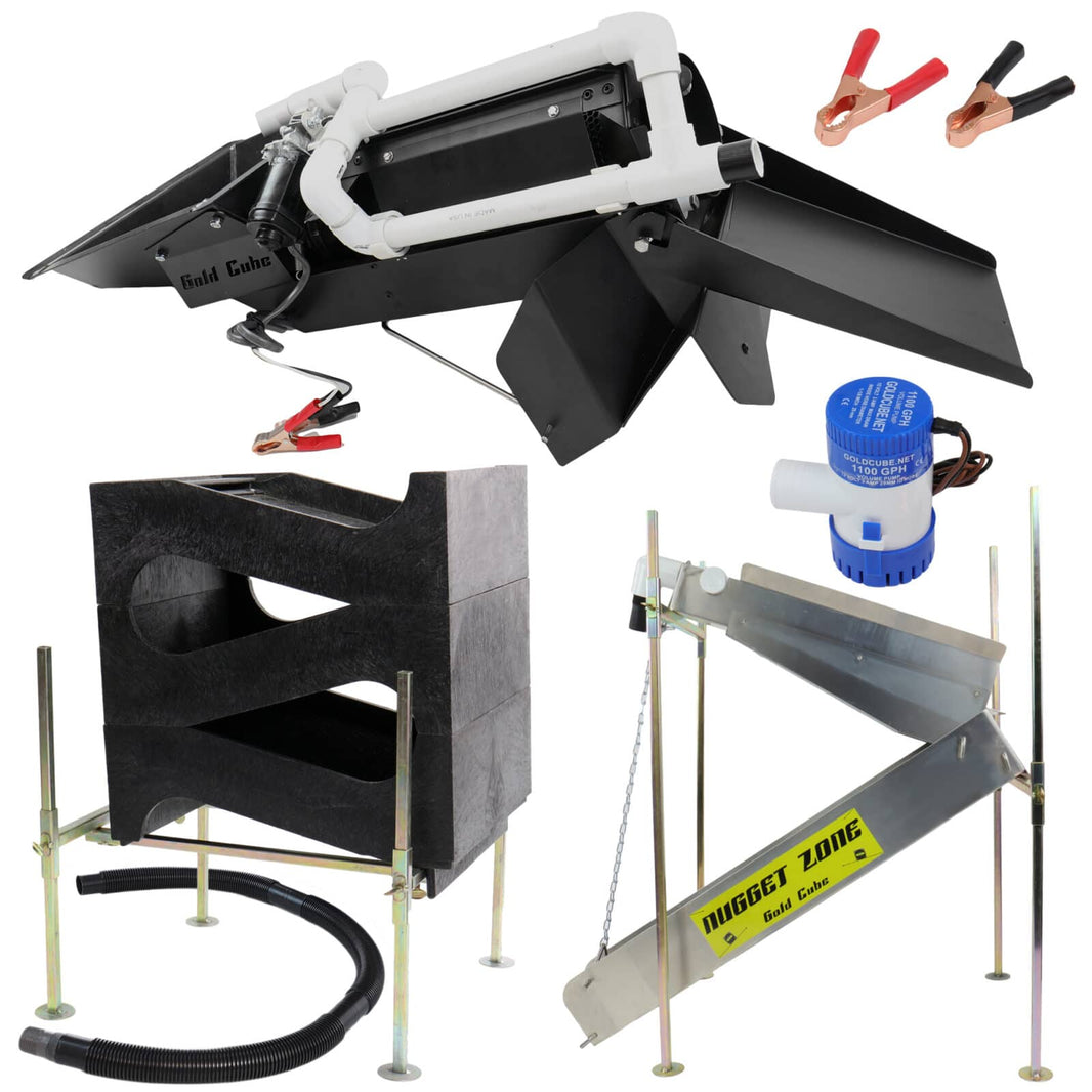 Gold Cube 3 Stack Deluxe kit with trommel and Nugget Zone highbanker bundle