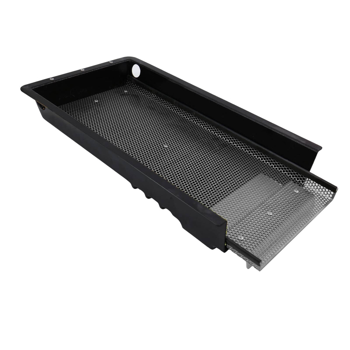 Gold Banker classifier tray with stainless steel punch plate and adjustable spray bar
