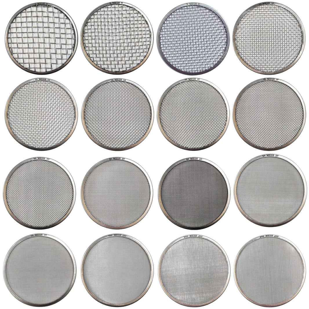 #4 - 400  Mesh stainless steel mesh classifiers on white background