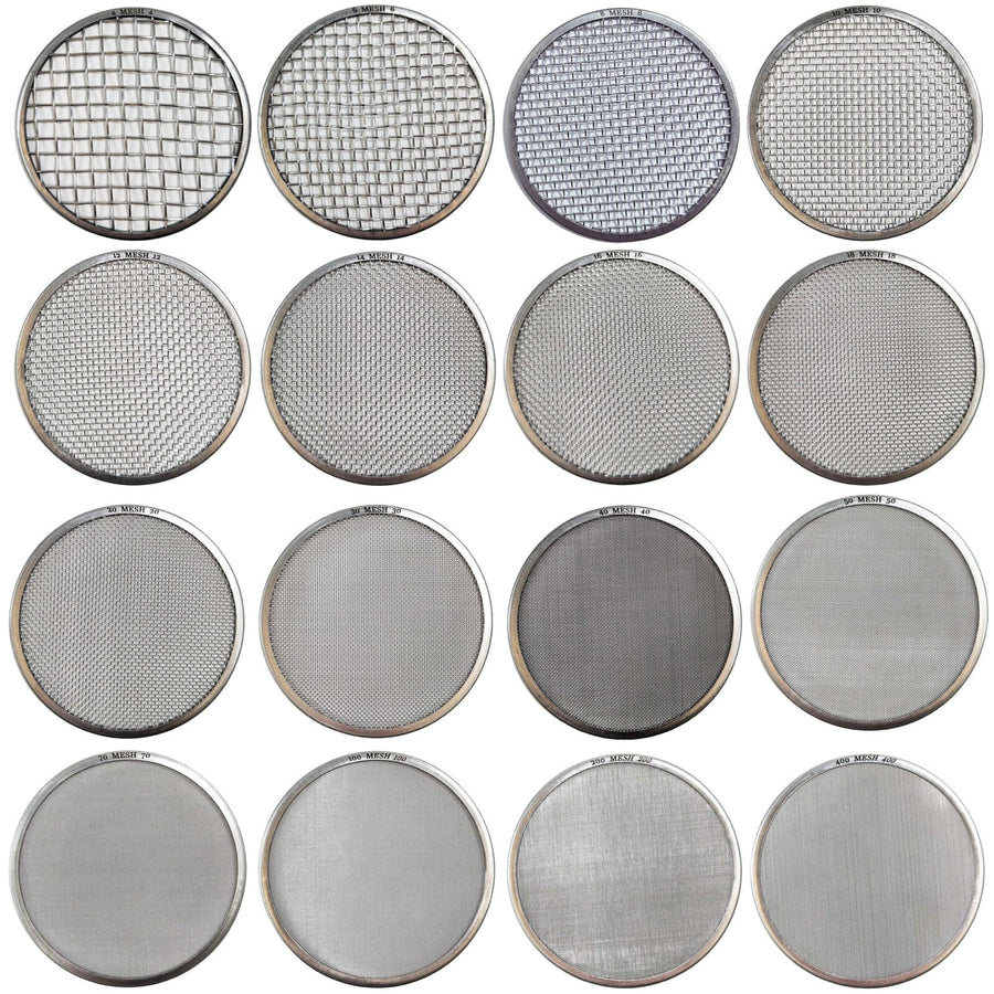 #4 - 400  Mesh stainless steel mesh classifiers on white background