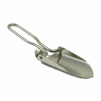 Gold Claw stainless steel folding shovel with locking hinge and protective nylon carry case