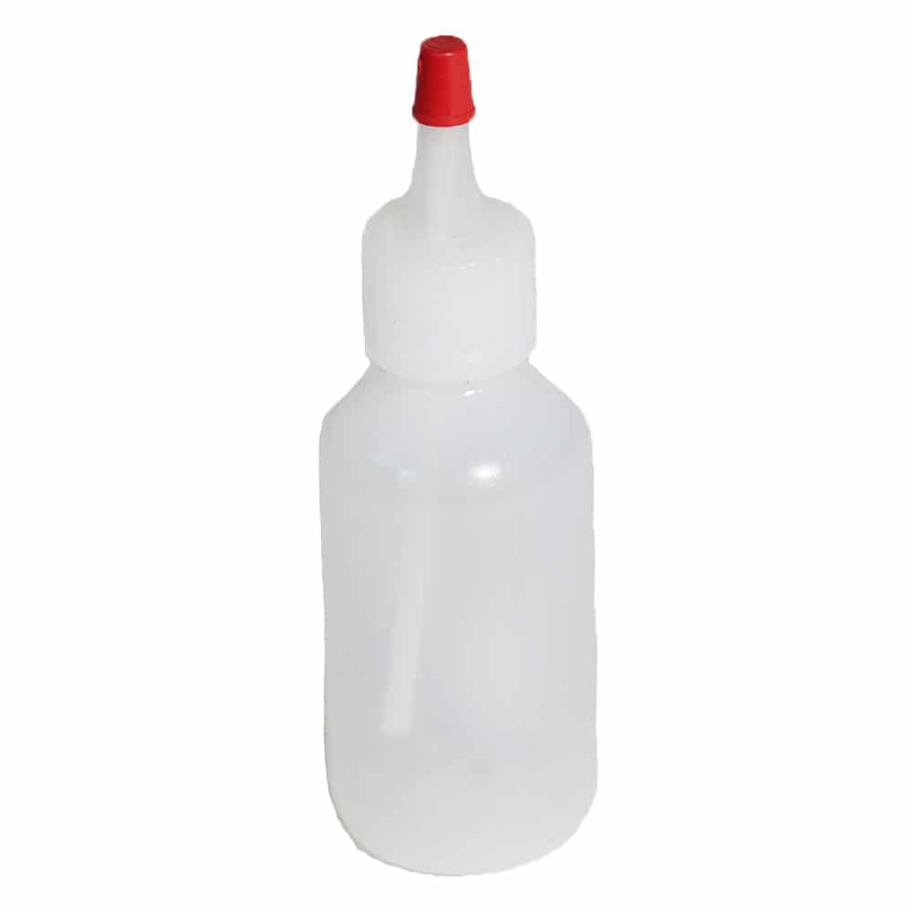 Gold Claw Guzzler snuffer bottle with squeeze bulb and tapered tip for gold prospecting