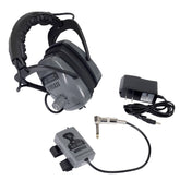 Gray Ghost wireless headphones for Minelab metal detectors with transmitter unit
