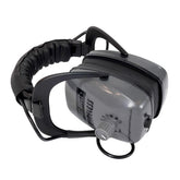 Gray Ghost wireless headphone system showing padded ear cups and adjustable headband