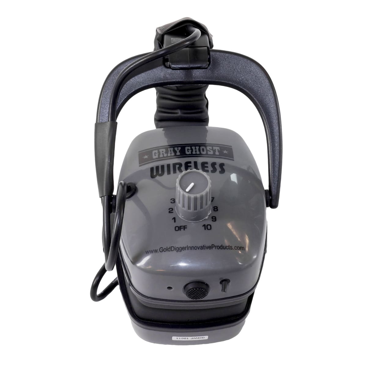 Gray Ghost wireless transmitter unit with charging cable and connections