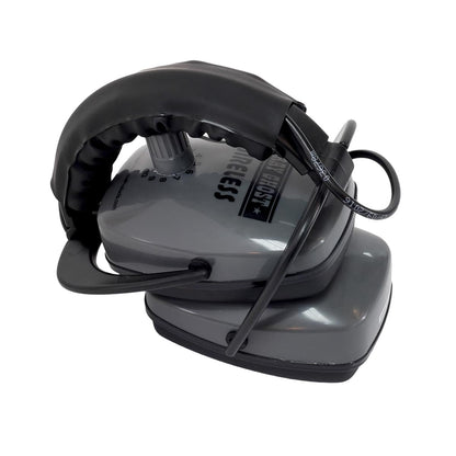 Gray Ghost wireless headphone package contents including accessories and cables