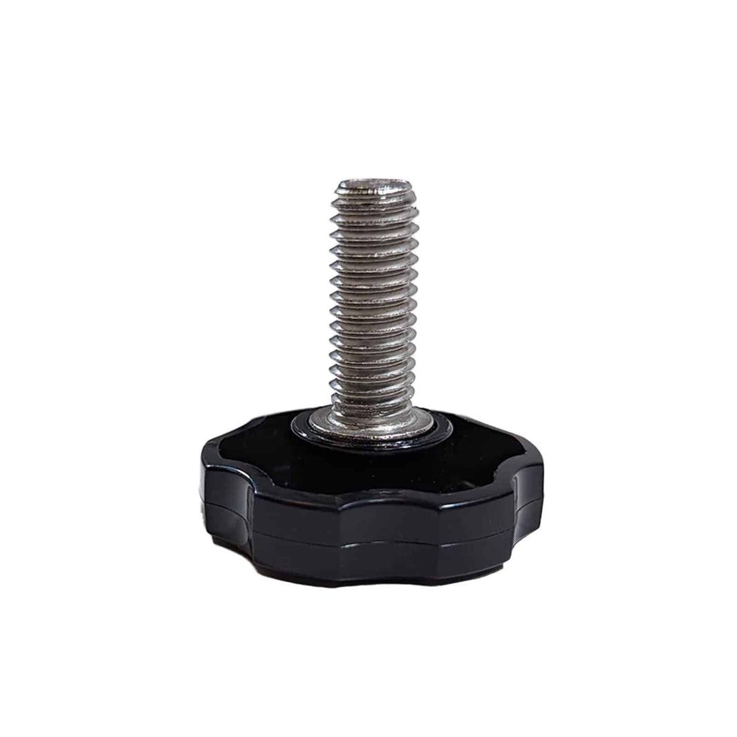 Close-up view of Gold Magic spiral machine third leg adjustment knob threading