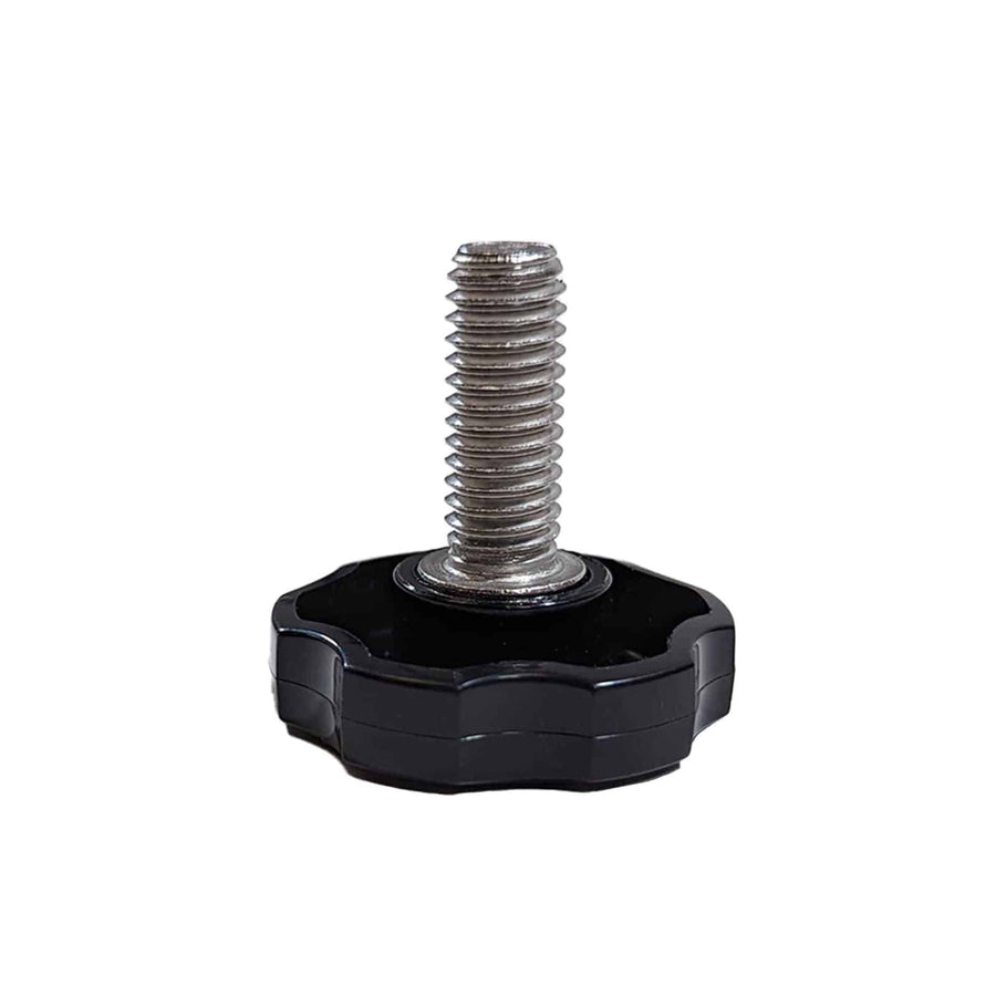 Close-up view of Gold Magic spiral machine third leg adjustment knob threading
