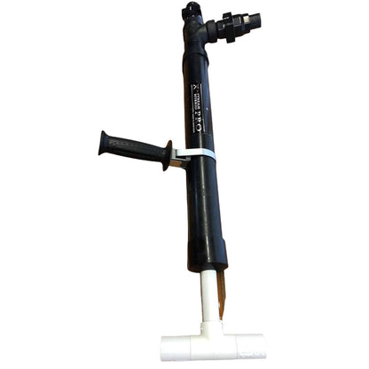 Gold-N-Sand Ergo handle clamped to hand pump barrel