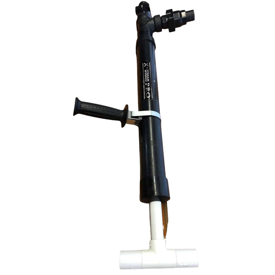 Gold-N-Sand Ergo handle clamped to hand pump barrel