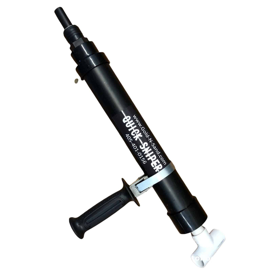 Gold-N-Sand Ergo handle mounted on Quick Sniper hand pump
