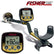Fisher Gold Bug Pro detector with close-up of control panel showing target ID and ground phase display