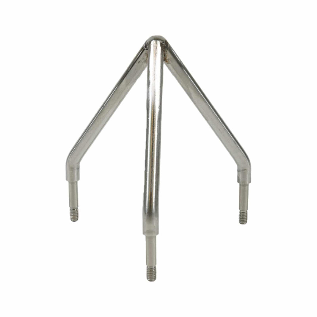 XP Defragmenter stainless steel tool with three prongs for breaking compacted material in Batea gold pan