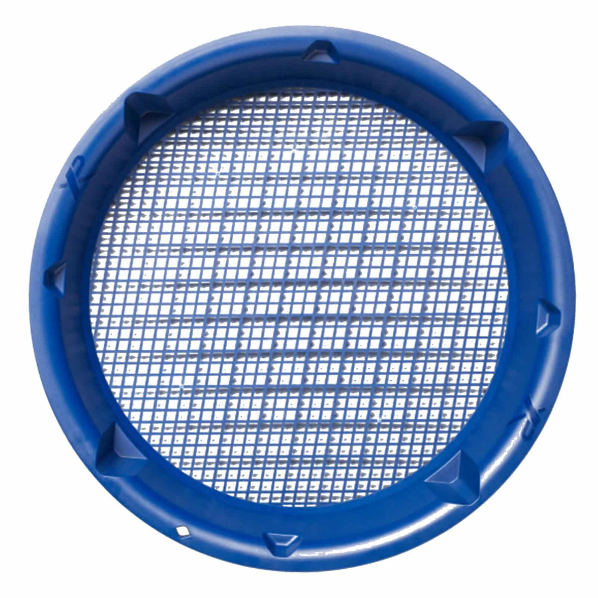 XP 15-inch classifier pan with 5mm mesh screen and blue molded plastic construction for gold prospecting