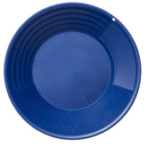 XP 15-inch blue gold pan with four panning zones and Snake Skin texture for prospecting