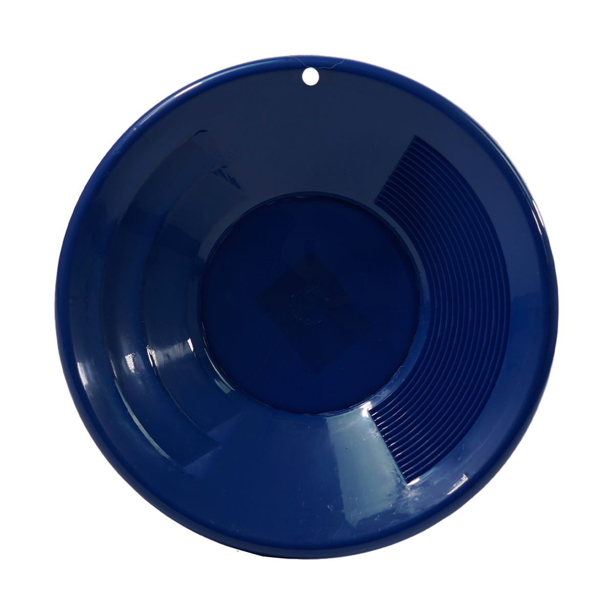 TerraX 10 inch blue plastic gold pan with dual riffle prospecting design