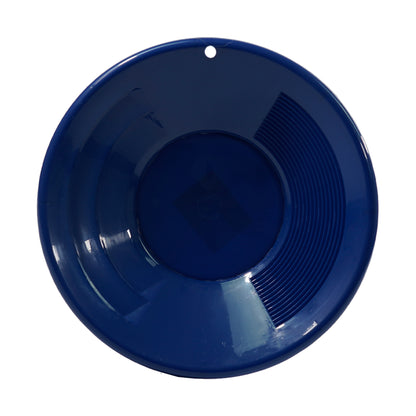 TerraX 10 inch blue plastic gold pan with dual riffle prospecting design