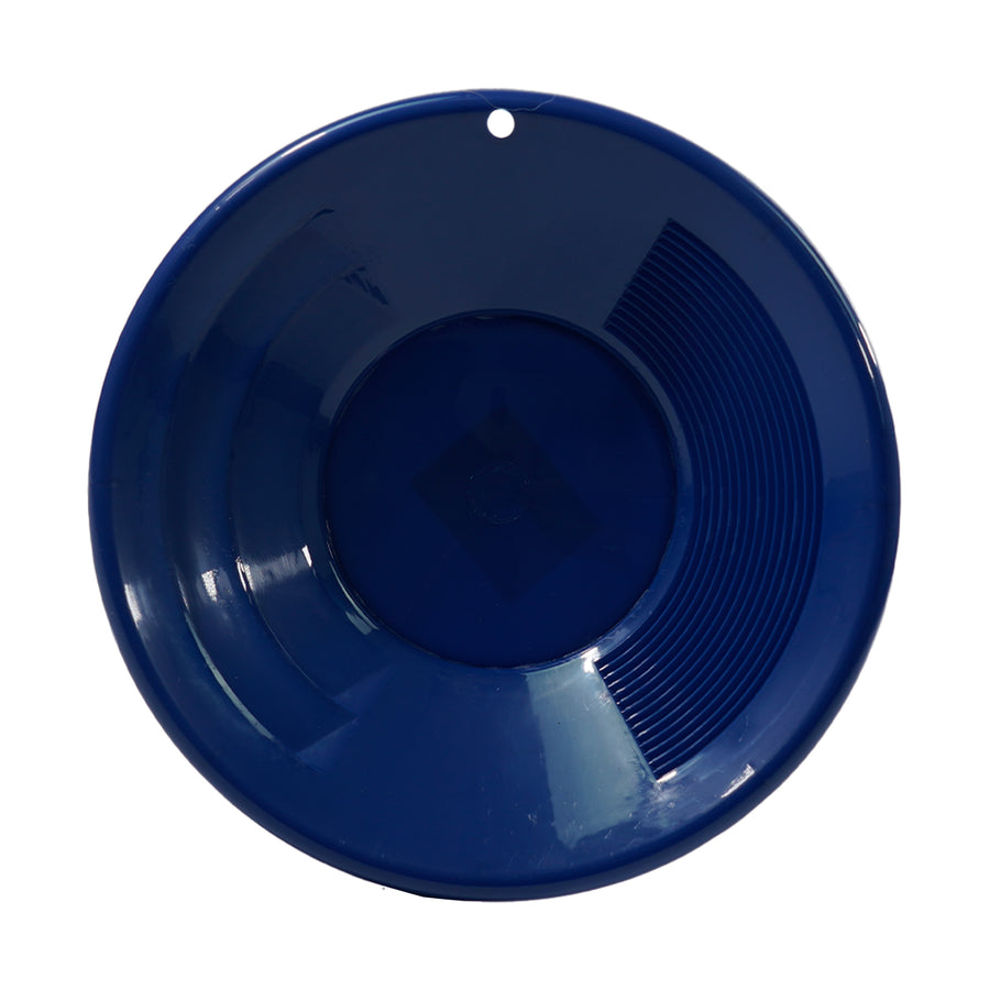 TerraX 10 inch blue plastic gold pan with dual riffle prospecting design