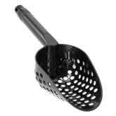 Black plastic sand scoop for metal detecting and treasure hunting