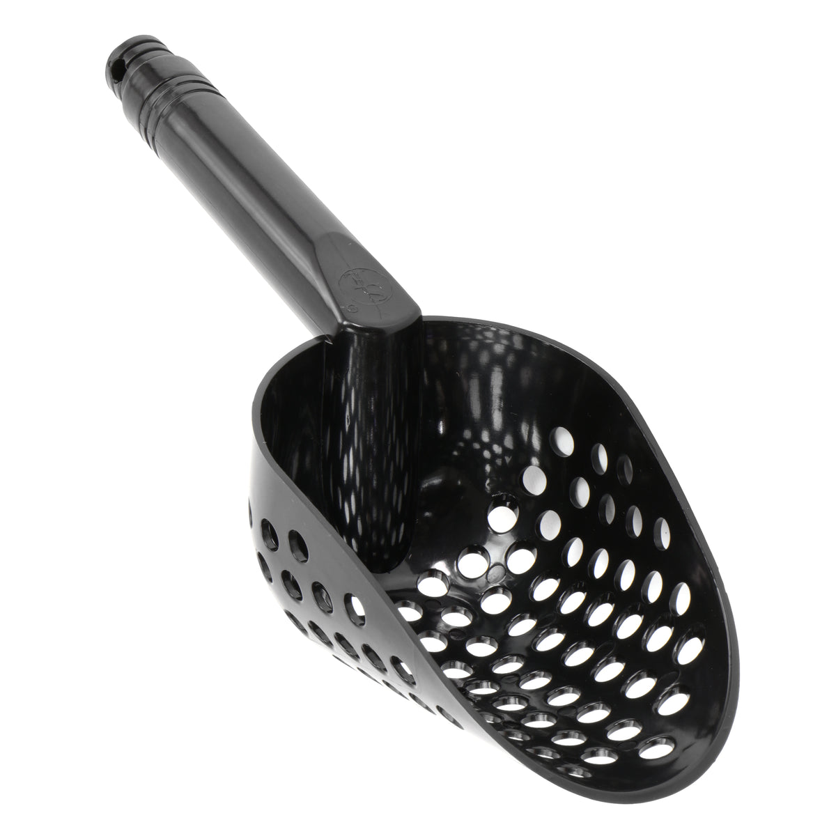 Black plastic sand scoop for metal detecting and treasure hunting